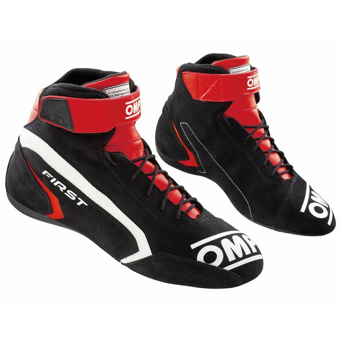 Racing Ankle Boots OMP FIRST Black/Red 43 Racing Ankle Boots OMP FIRST Black/Red 43