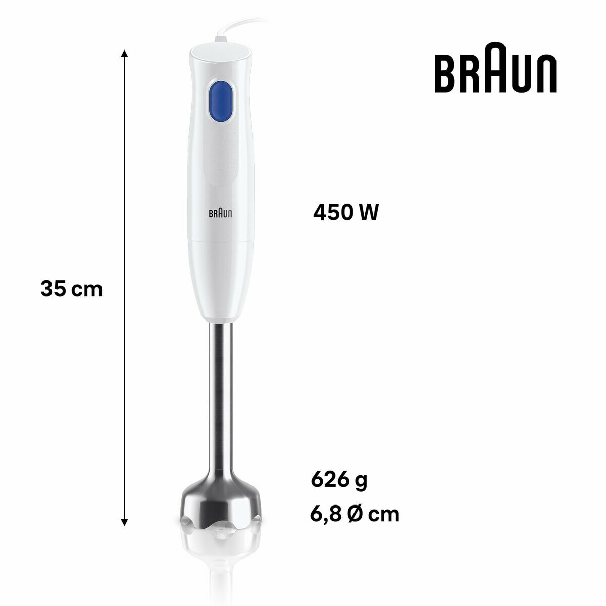 Cup Blender Braun MQ10.001MWH White 450 W Cup Blender Braun MQ10.001MWH White 450 W