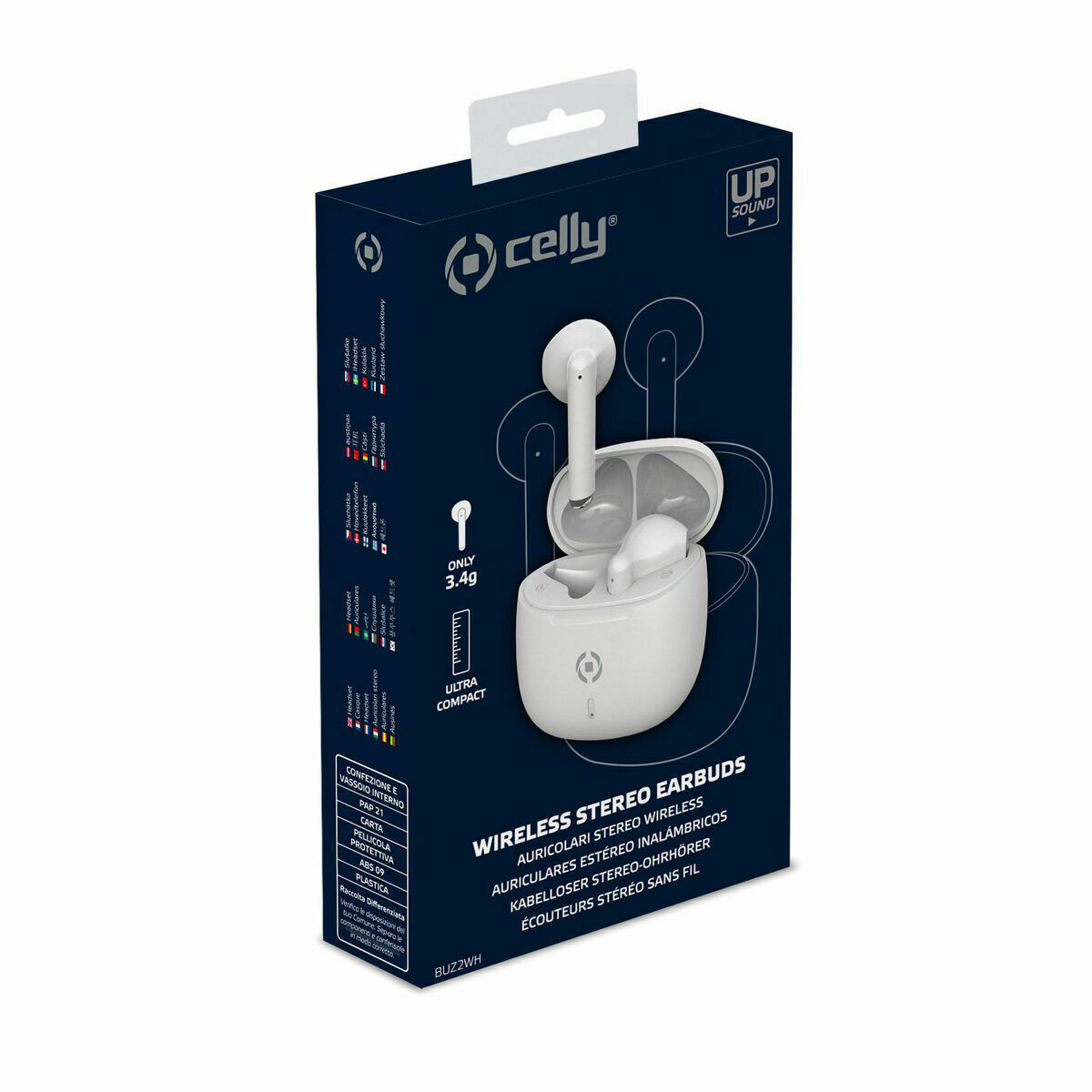 Bluetooth Headset with Microphone Celly BUZ2 White