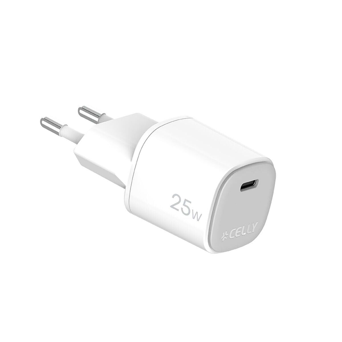 Wall Charger Celly UPTC1USBC25WWH White 25 W Wall Charger Celly UPTC1USBC25WWH White 25 W