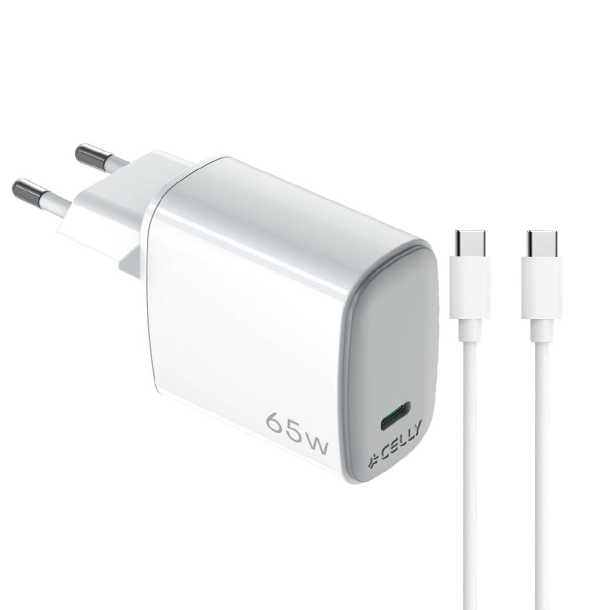 Wall Charger Celly UPTC1USBC65WCTC White Wall Charger Celly UPTC1USBC65WCTC White