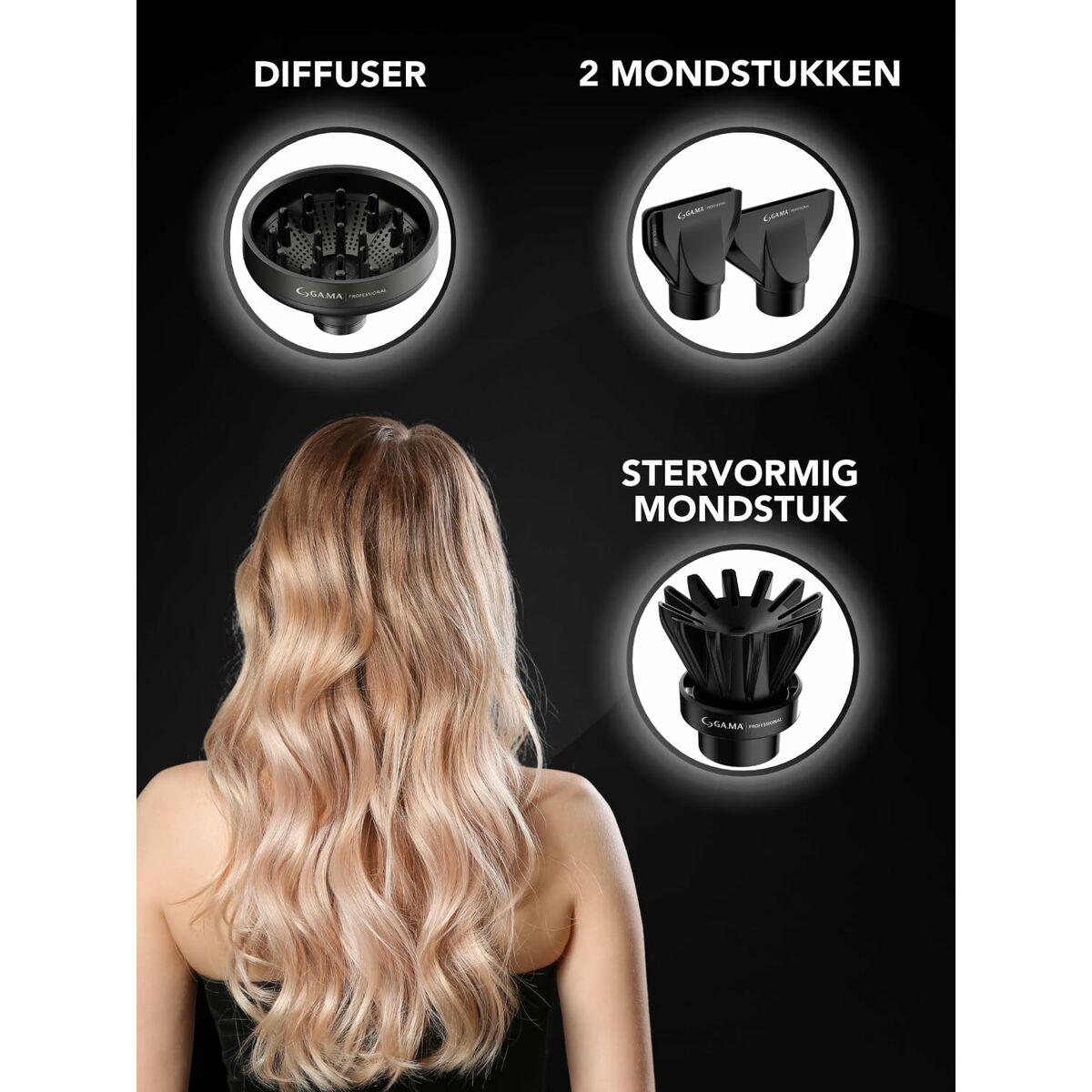 Hairdryer Gama Professional PH6080BK Black 1600 W