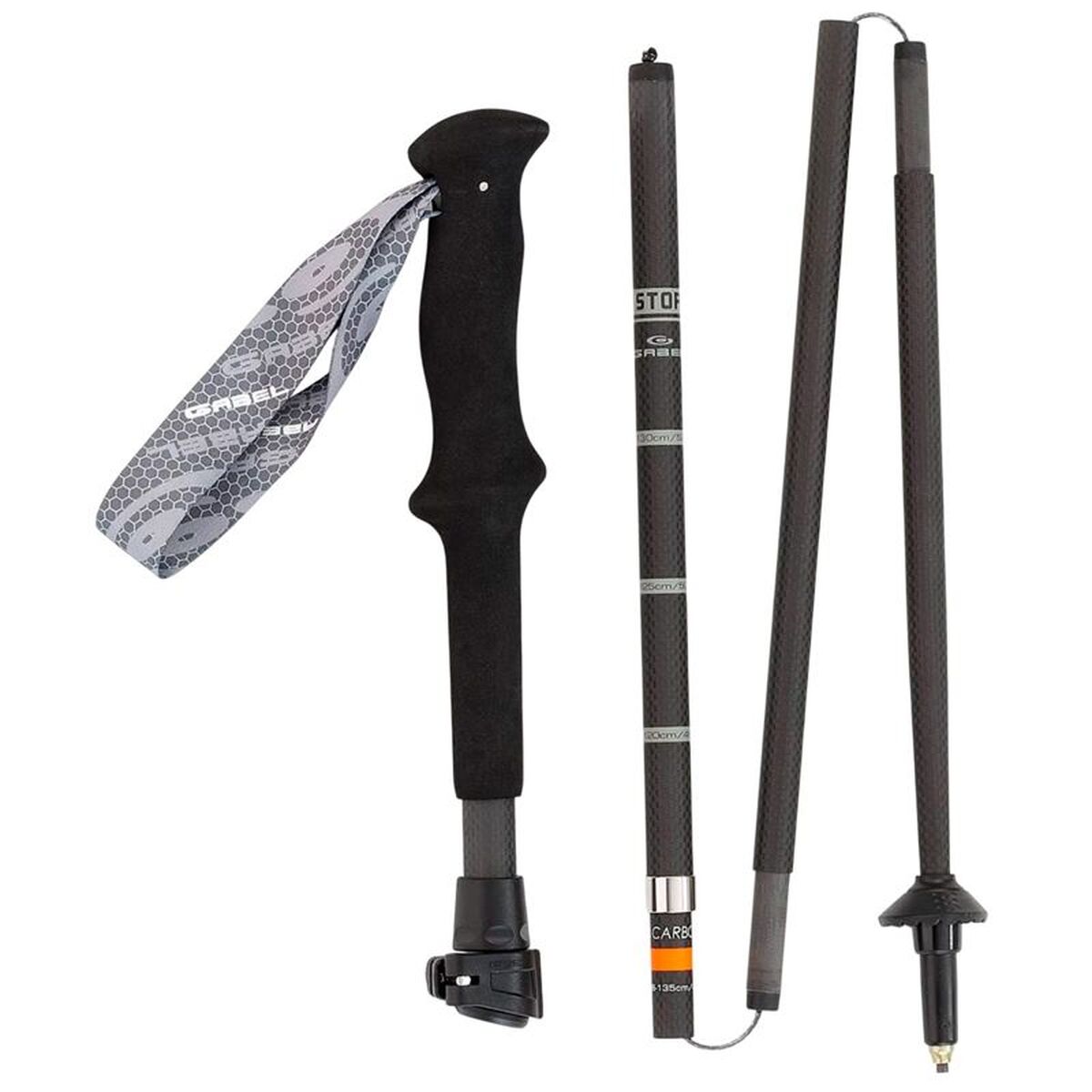 Trekking Stick Gabel Ibex Carbon XTS Black 105 cm 120 cm (2 Units)