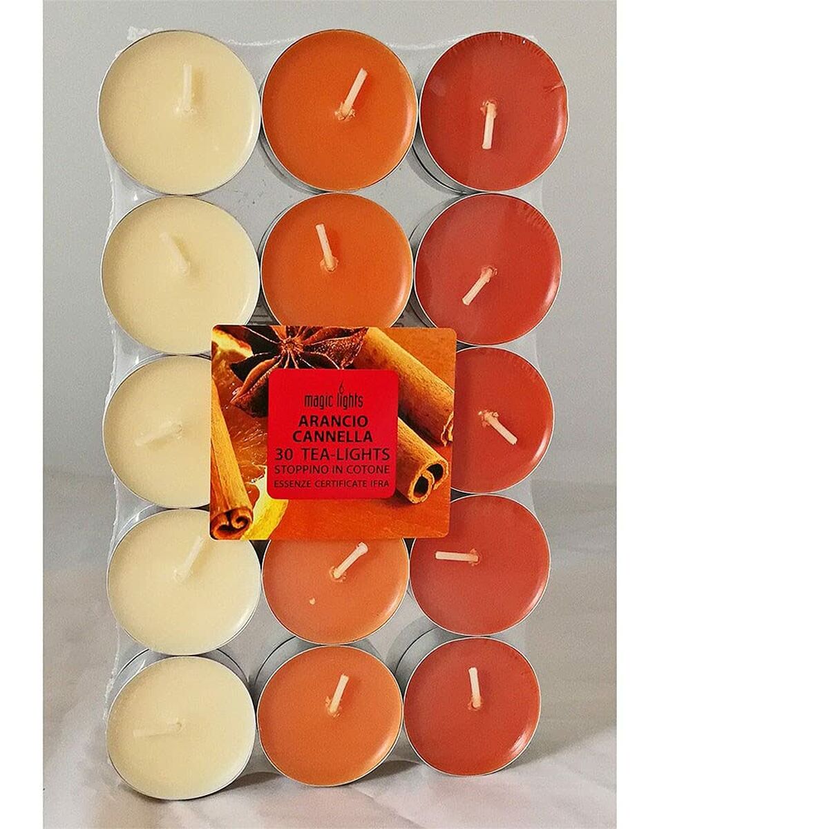 Scented candles Magic Lights Orange Cinnamon (30 Units) Scented candles Magic Lights Orange Cinnamon (30 Units)
