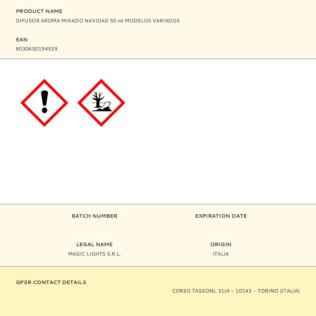 Perfume Sticks Magic Lights Christmas 50 ml