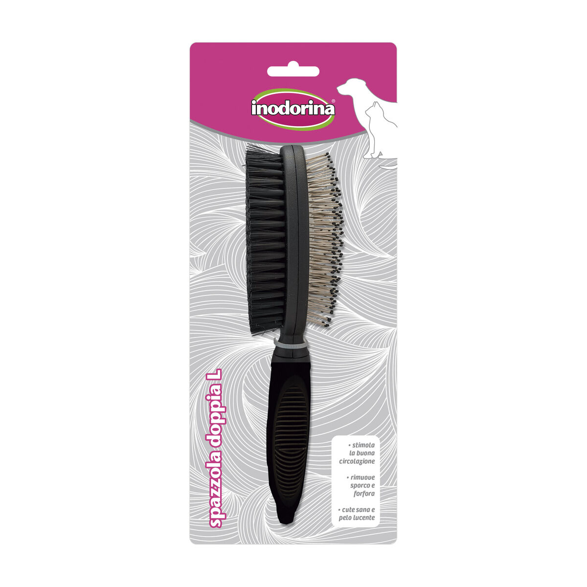 Dog Brush Inodorina Black L Double Dog Brush Inodorina Black L Double