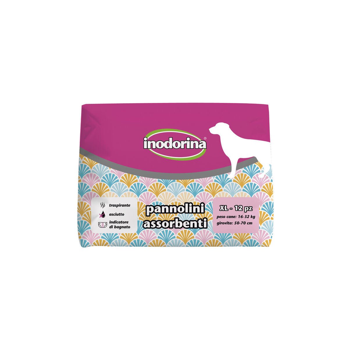 Disposable nappies Inodorina 50 + 70 cm 12 Units Disposable nappies Inodorina 50 + 70 cm 12 Units