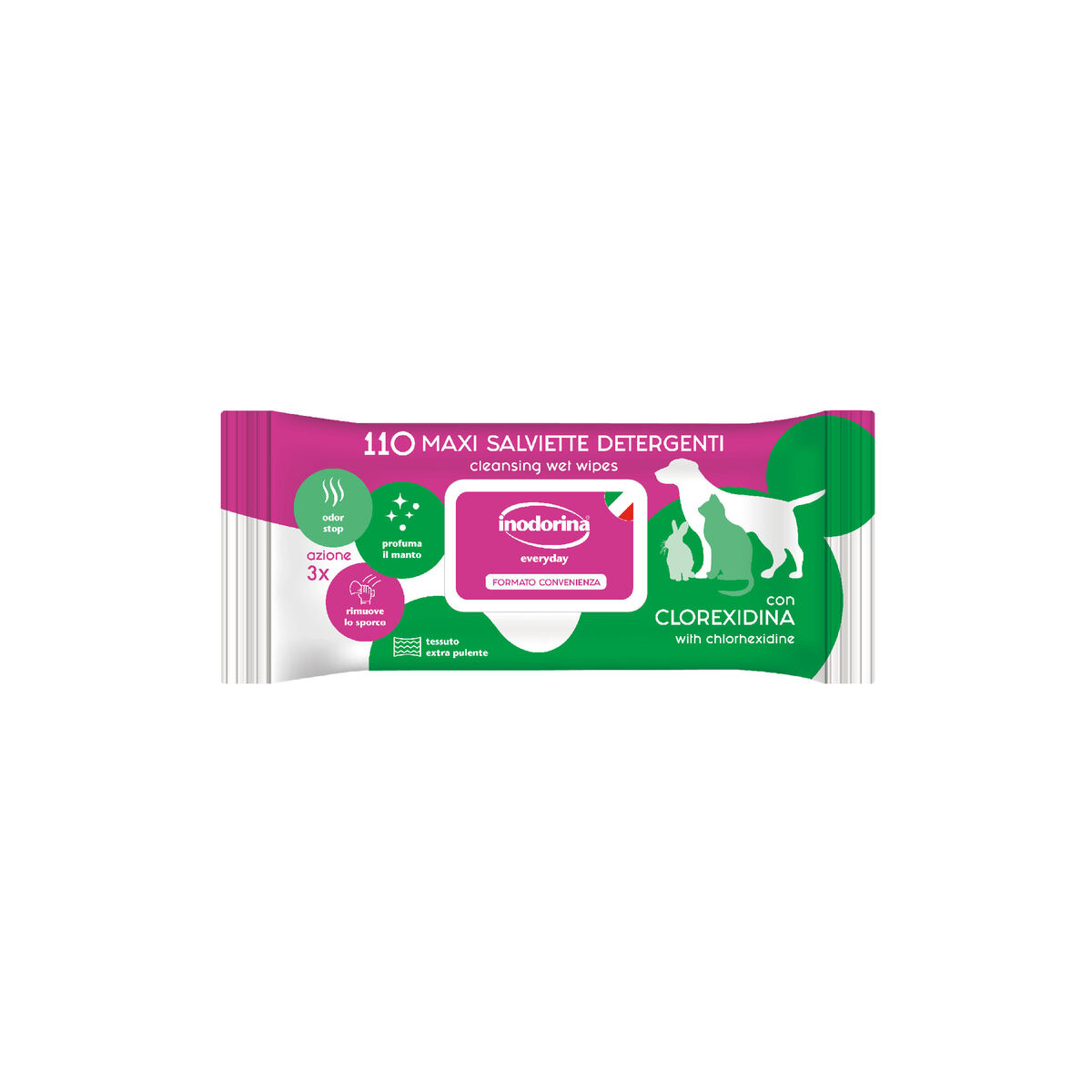 Wet Wipes for Pets Inodorina Refresh 110 Units Wet Wipes for Pets Inodorina Refresh 110 Units