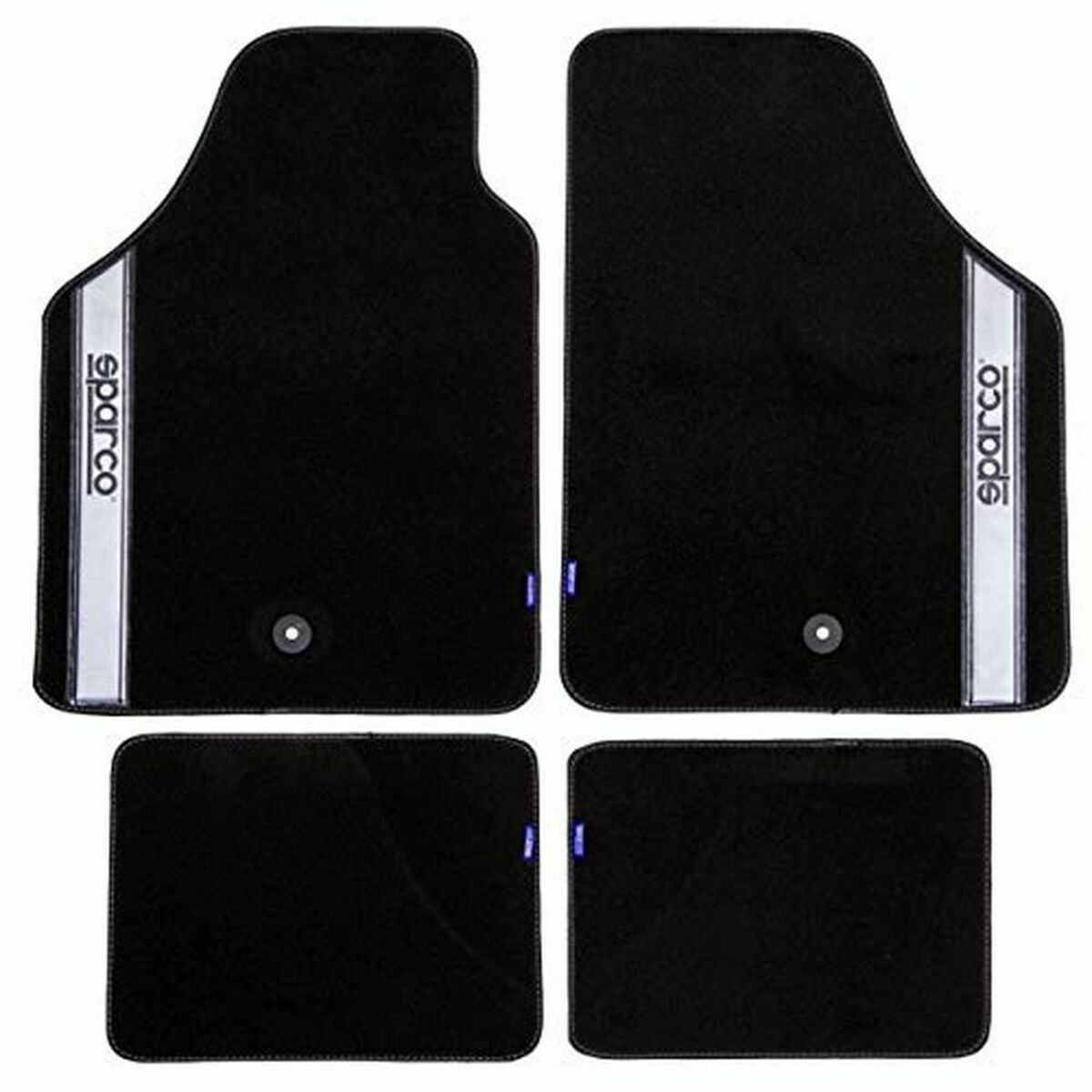 Car Floor Mat Set Sparco Black/Silver Grey Silver Carpet (4 pcs) Car Floor Mat Set Sparco Black/Silver Grey Silver Carpet (4 pcs)
