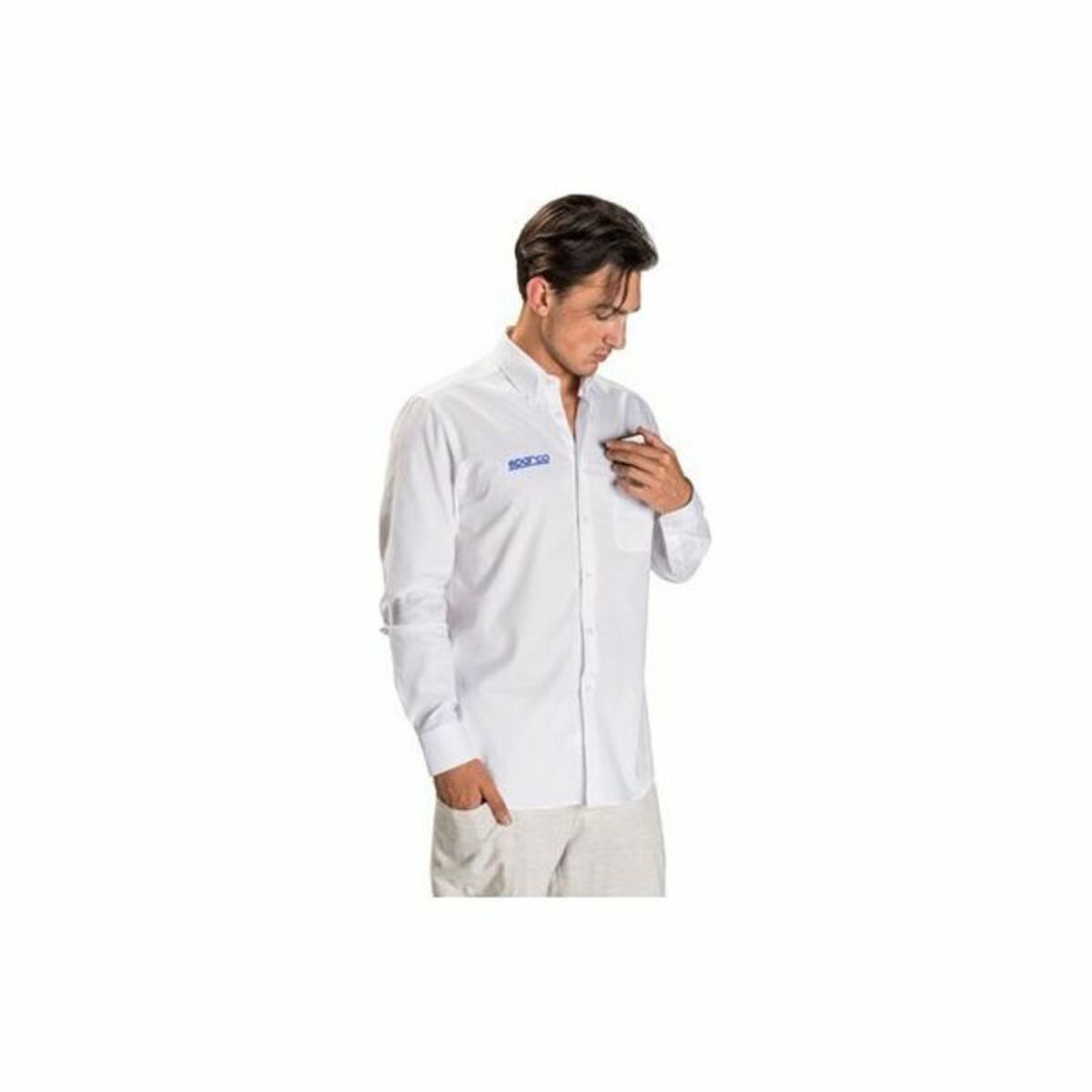 Men’s Long Sleeve Shirt Sparco White (Size S) Men’s Long Sleeve Shirt Sparco White (Size S)