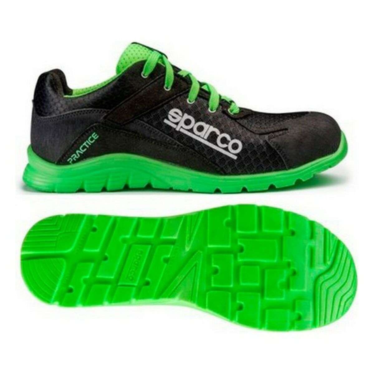 Safety shoes Sparco Practice 07517 Black/Green Safety shoes Sparco Practice 07517 Black/Green