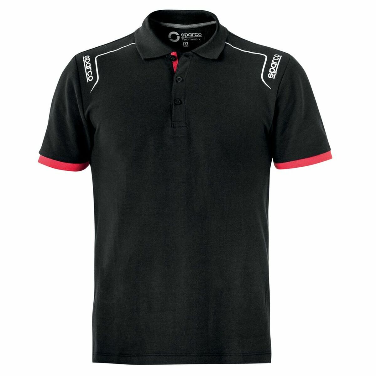 Short Sleeve Polo Shirt Sparco TECH STRETCH Black Short Sleeve Polo Shirt Sparco TECH STRETCH Black