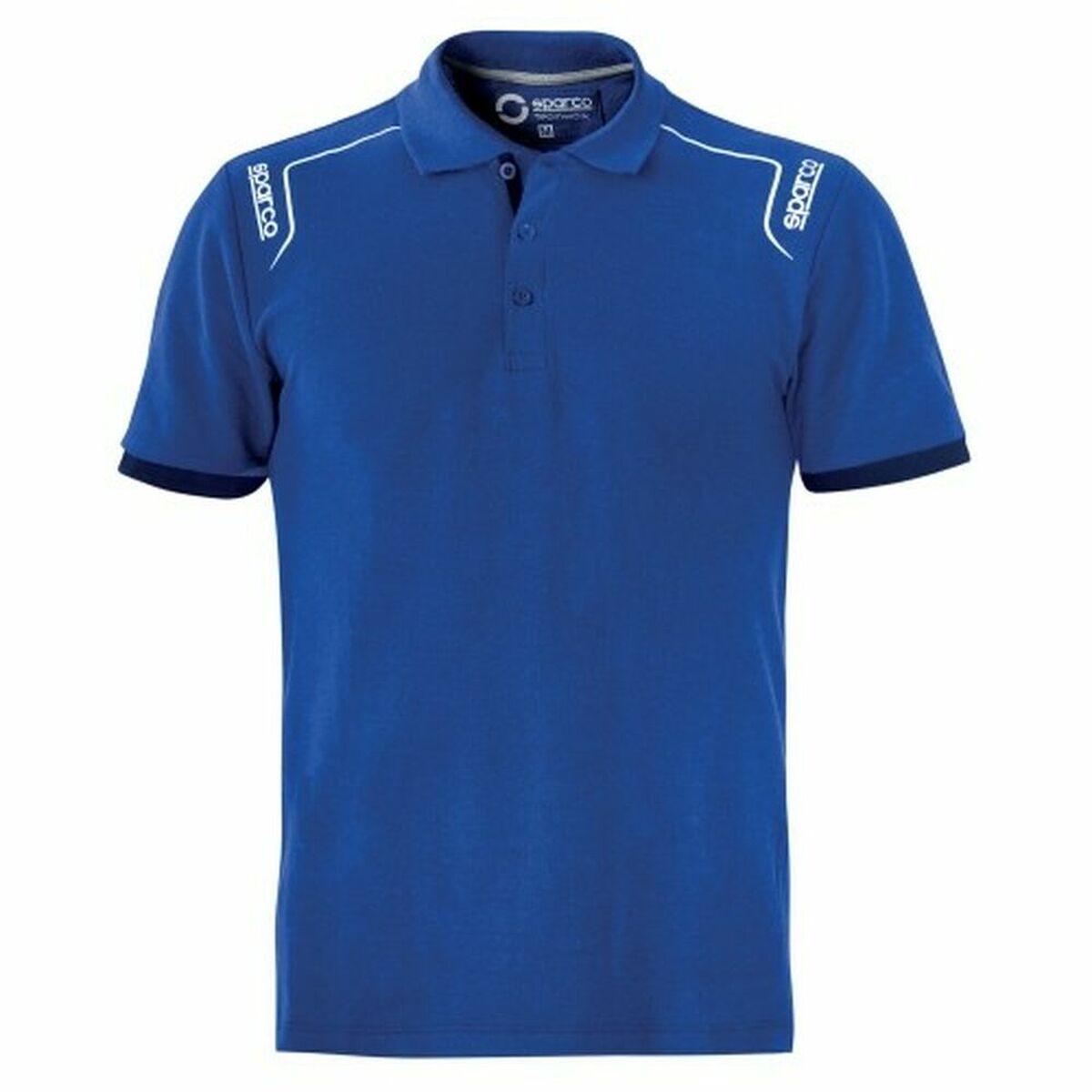 Mens Short Sleeve Polo Shirt Sparco TECH STRETCH Blue XXL
