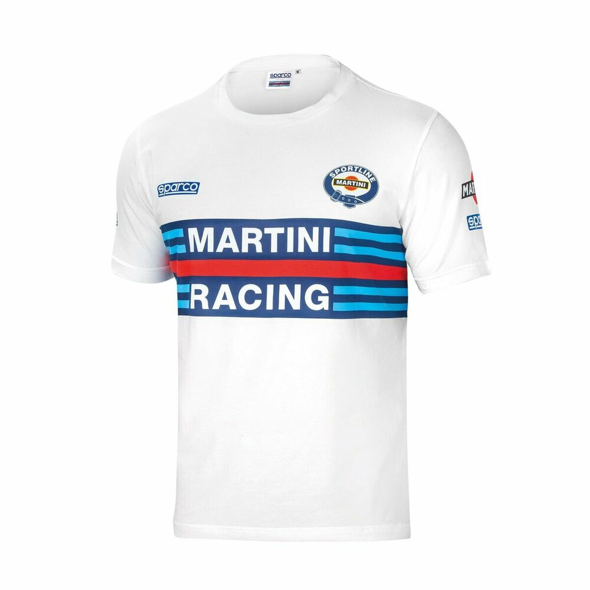 Short Sleeve T-Shirt Sparco MARTINI RACING Size M White Short Sleeve T-Shirt Sparco MARTINI RACING Size M White