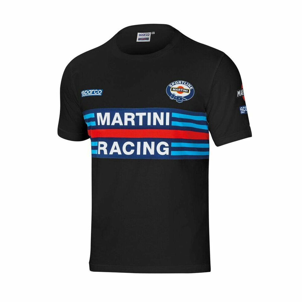 Short Sleeve T-Shirt Sparco MARTINI RACING Black Size M Short Sleeve T-Shirt Sparco MARTINI RACING Black Size M