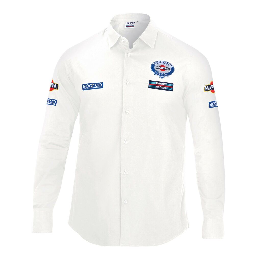 Men’s Long Sleeve Shirt Sparco Martini Racing Size XL White Men’s Long Sleeve Shirt Sparco Martini Racing Size XL White