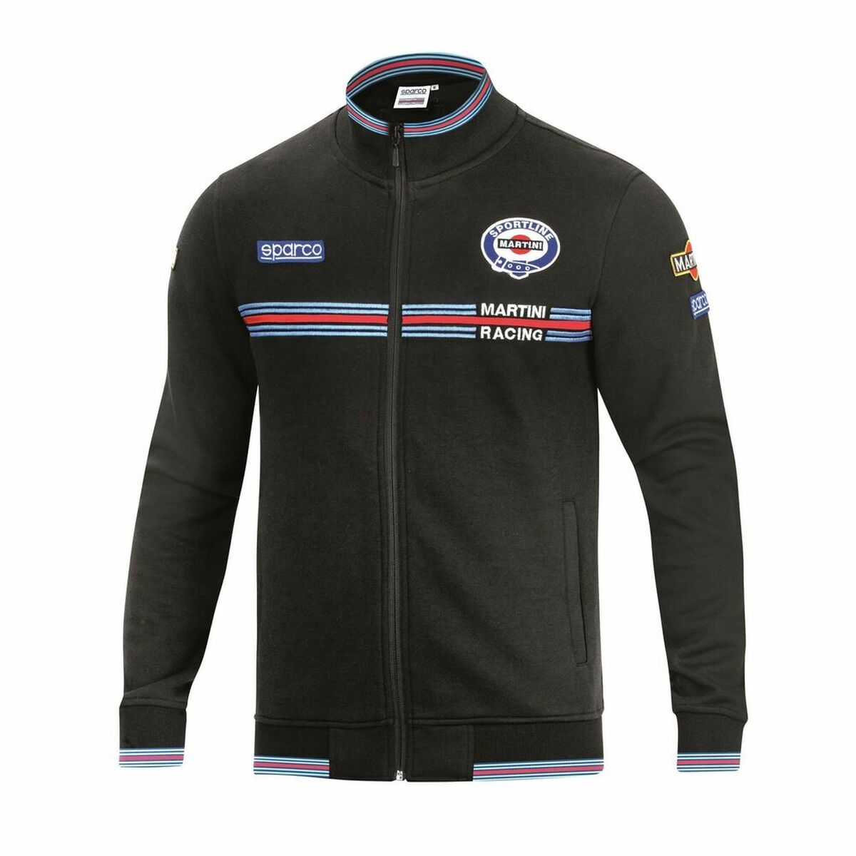 Mens Sweatshirt without Hood Sparco MARTINI RACING Black Size M