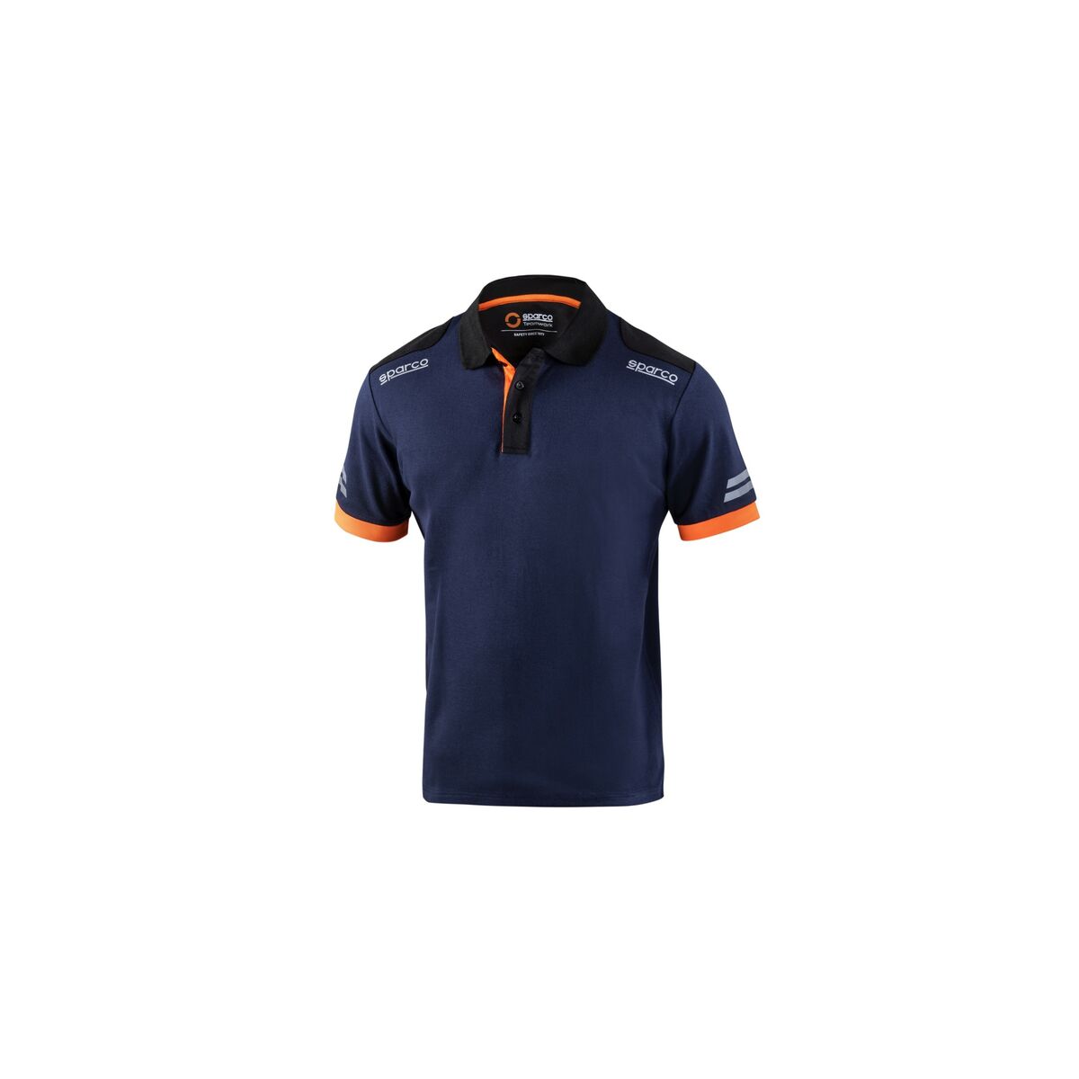 Men’s Short Sleeve Polo Shirt Sparco TW Blue Orange Dark blue Men’s Short Sleeve Polo Shirt Sparco TW Blue Orange Dark blue