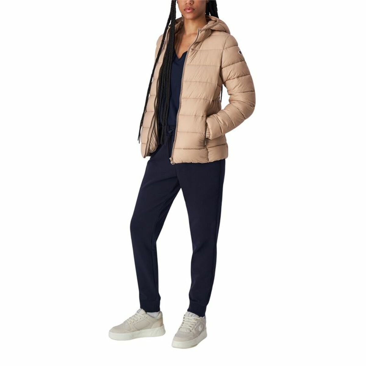 Women’s Sports Jacket Champion Hooded Beige