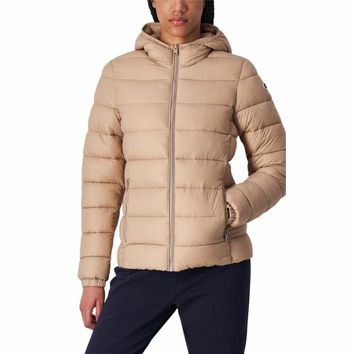 Women’s Sports Jacket Champion Hooded Beige