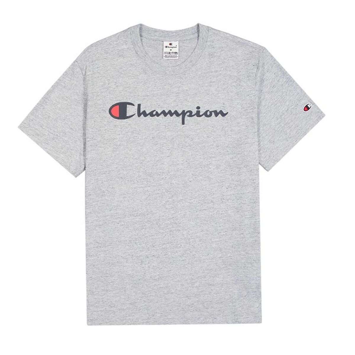 Menâs Short Sleeve T-Shirt Champion Crewneck Light grey Menâs Short Sleeve T-Shirt Champion Crewneck Light grey