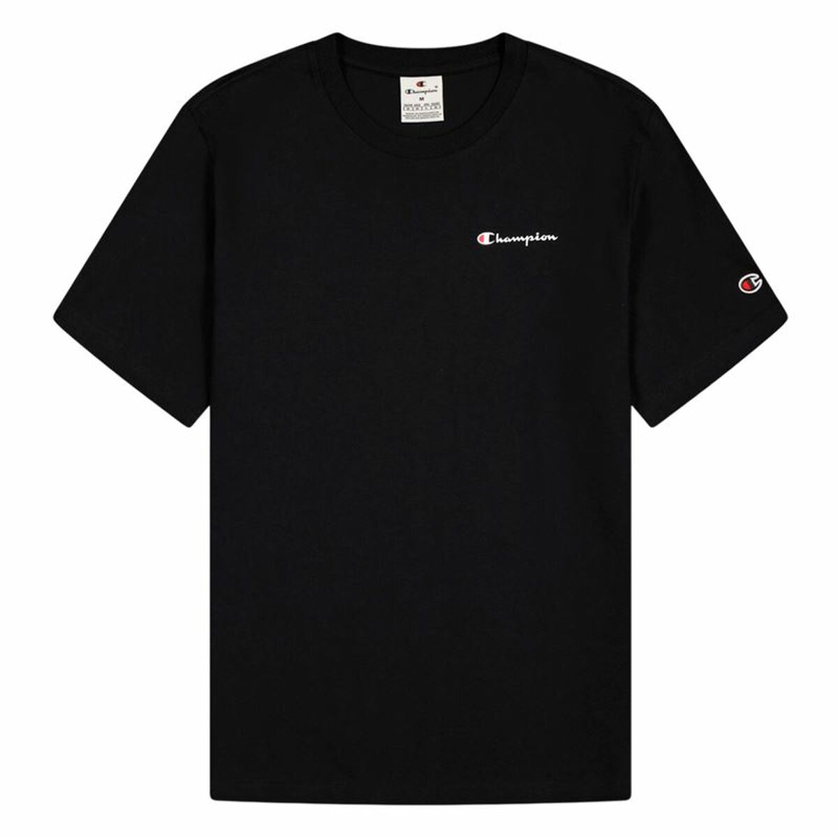 Menâs Short Sleeve T-Shirt Champion Champion Crewneck Black Menâs Short Sleeve T-Shirt Champion Champion Crewneck Black