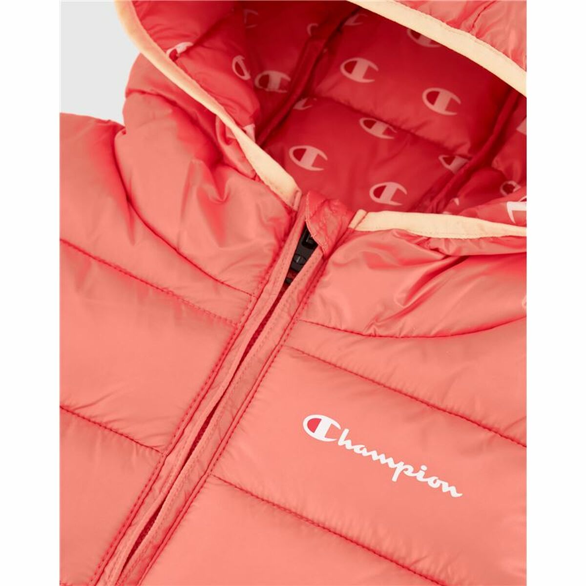 Men’s Sports Jacket Champion Hooded Coral