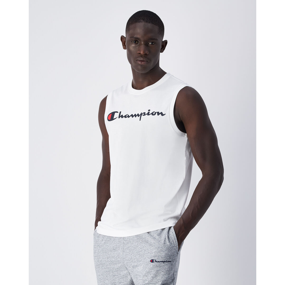 Men’s Sleeveless T-shirt Champion CHAMPION TANK 220778 White