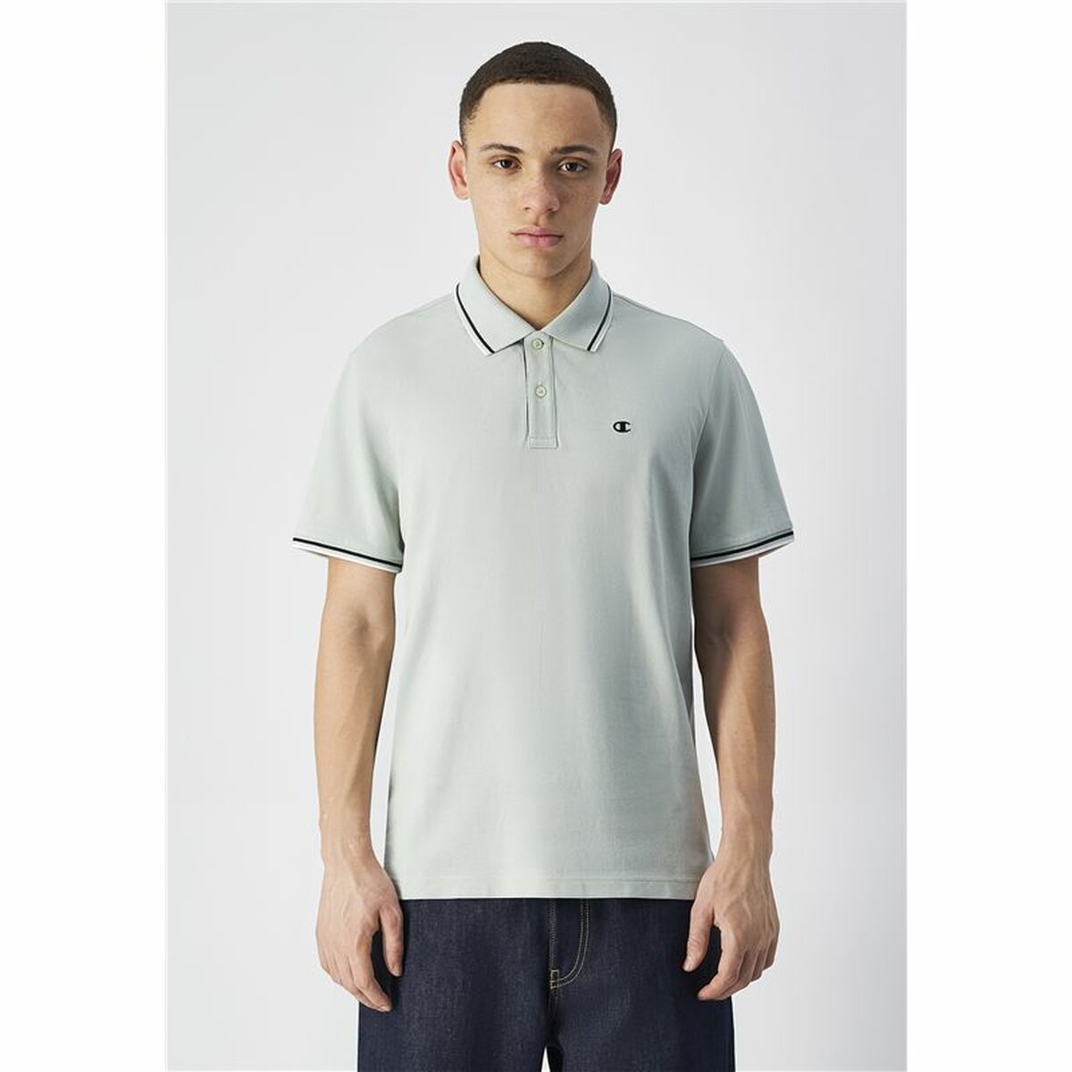Mens Short Sleeve Polo Shirt Champion White
