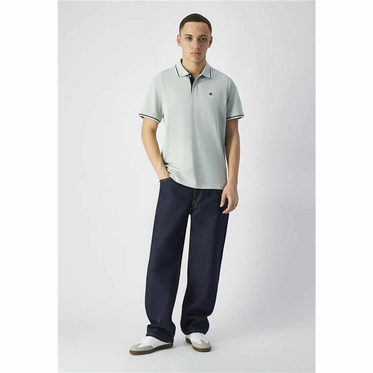 Mens Short Sleeve Polo Shirt Champion White