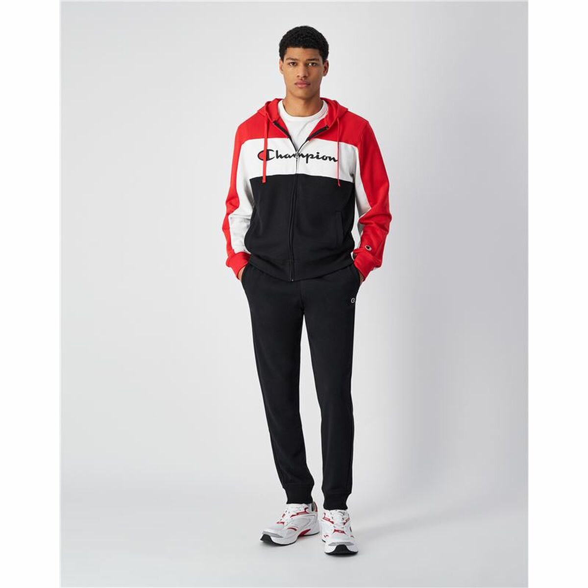 Tracksuit for Adults Champion Champion Full Zip Suit Black Red Men