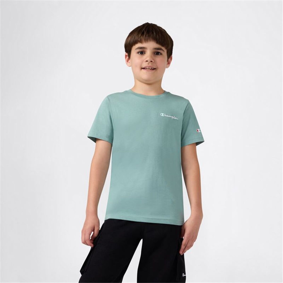 Child’s Short Sleeve T-Shirt Champion Icons Contrast Aquamarine