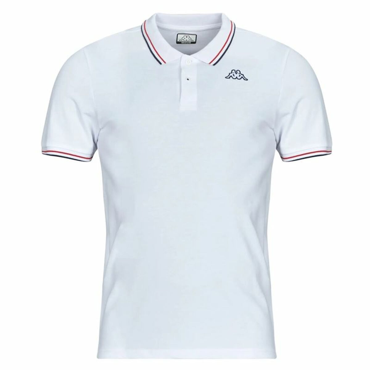 Mens Short Sleeve Polo Shirt Kappa Ezio 2 White Red