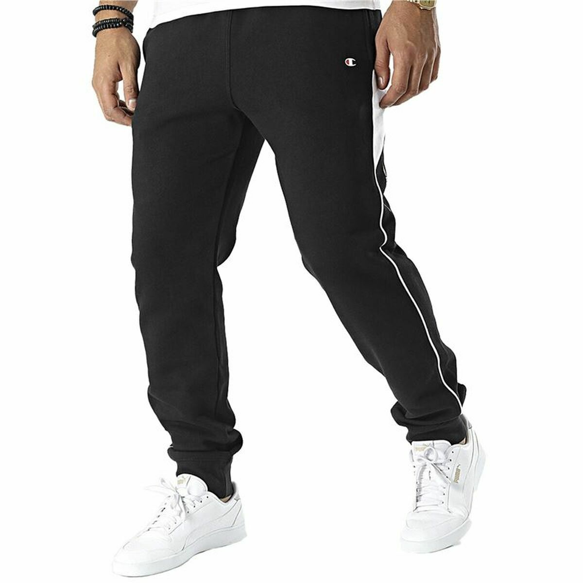 Long Sports Trousers Champion Black Men Long Sports Trousers Champion Black Men