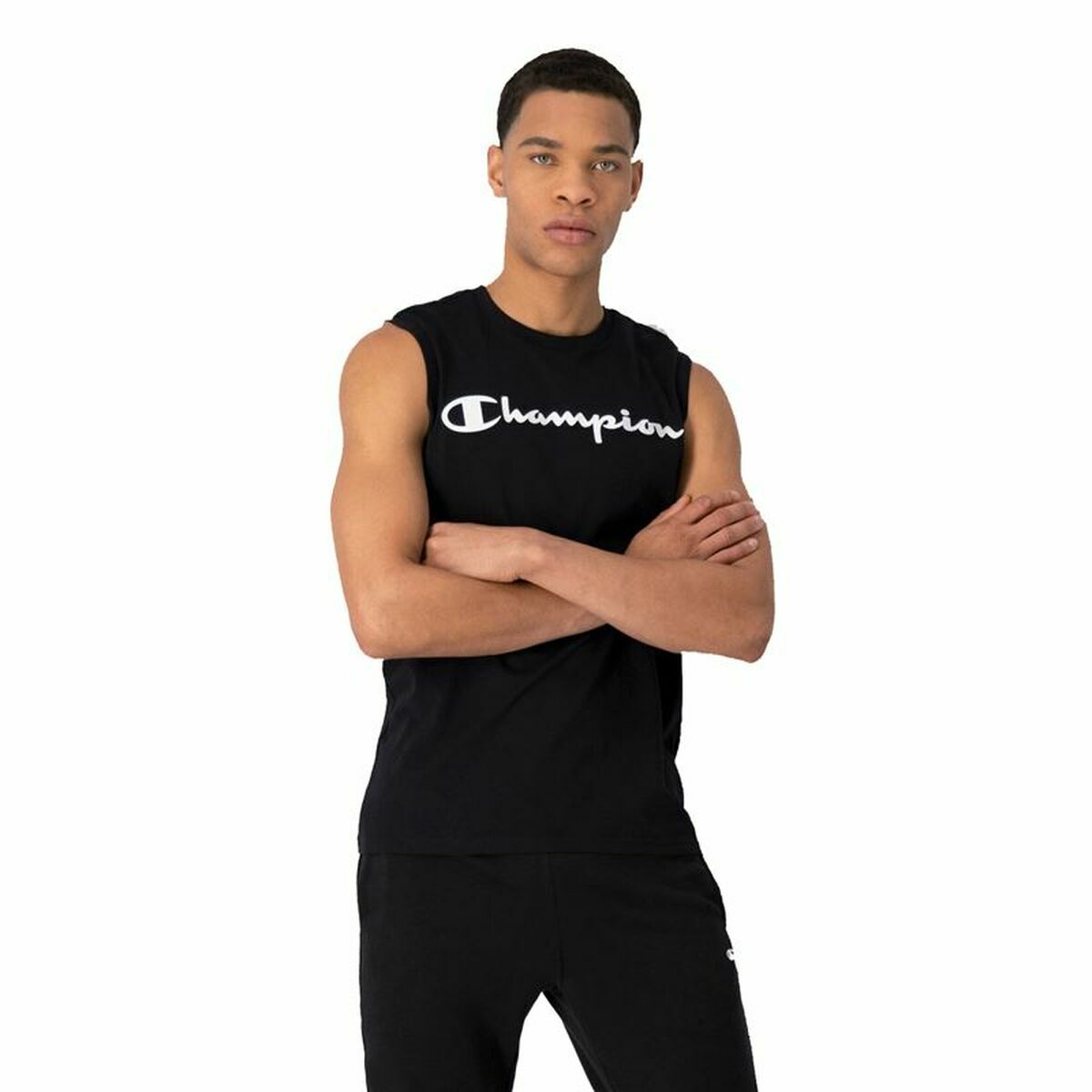 Men’s Sleeveless T-shirt Champion Crewneck Black