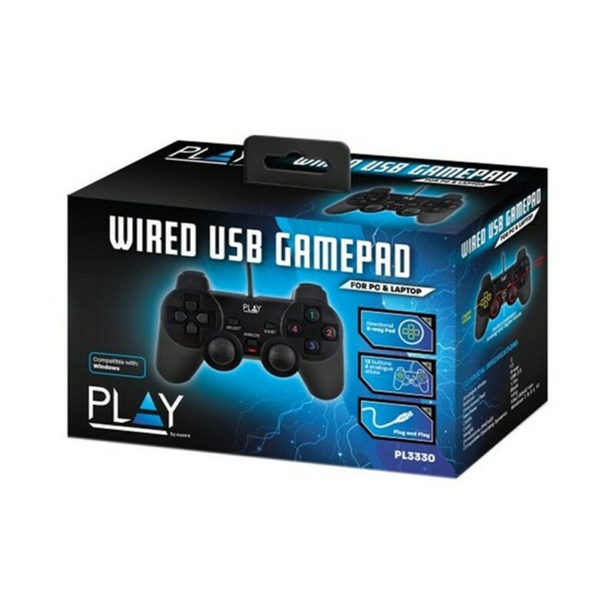 Gaming Control Ewent PL3330 USB 2.0 PC Black Gaming Control Ewent PL3330 USB 2.0 PC Black