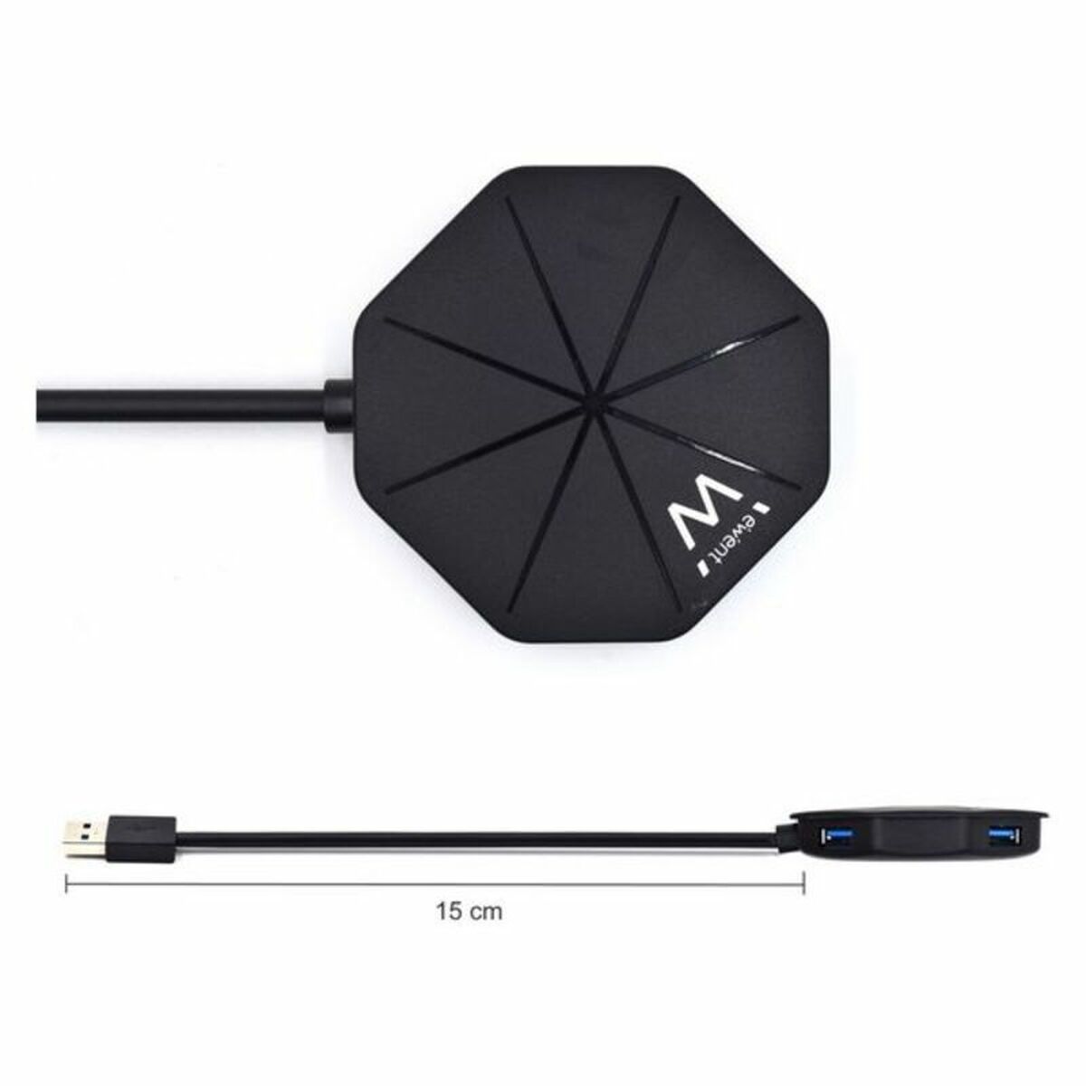 4-Port USB Hub Ewent EW1138 Black