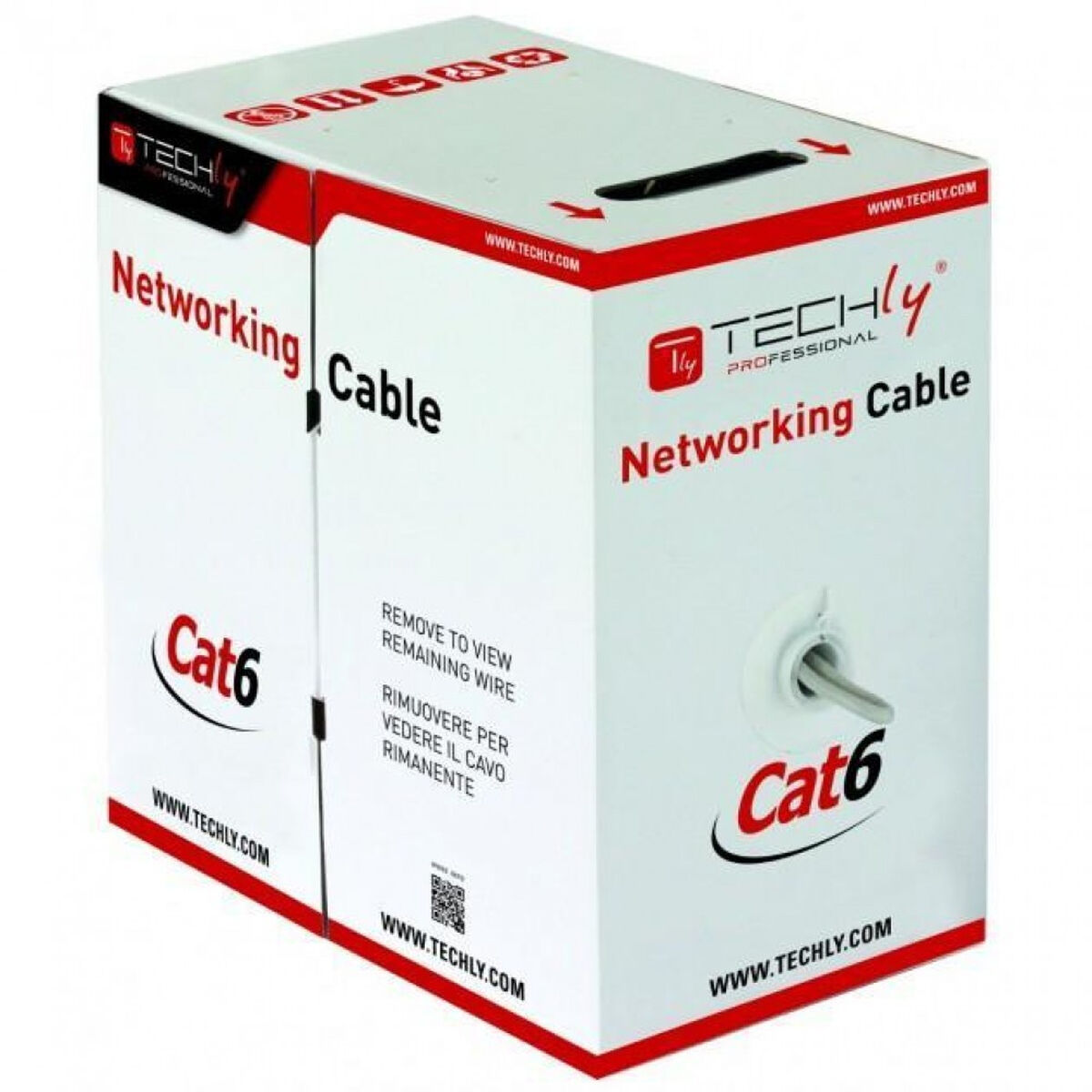 UTP Category 6 Rigid Network Cable Techly ITP6-CCA-305-BL Blue 305 m