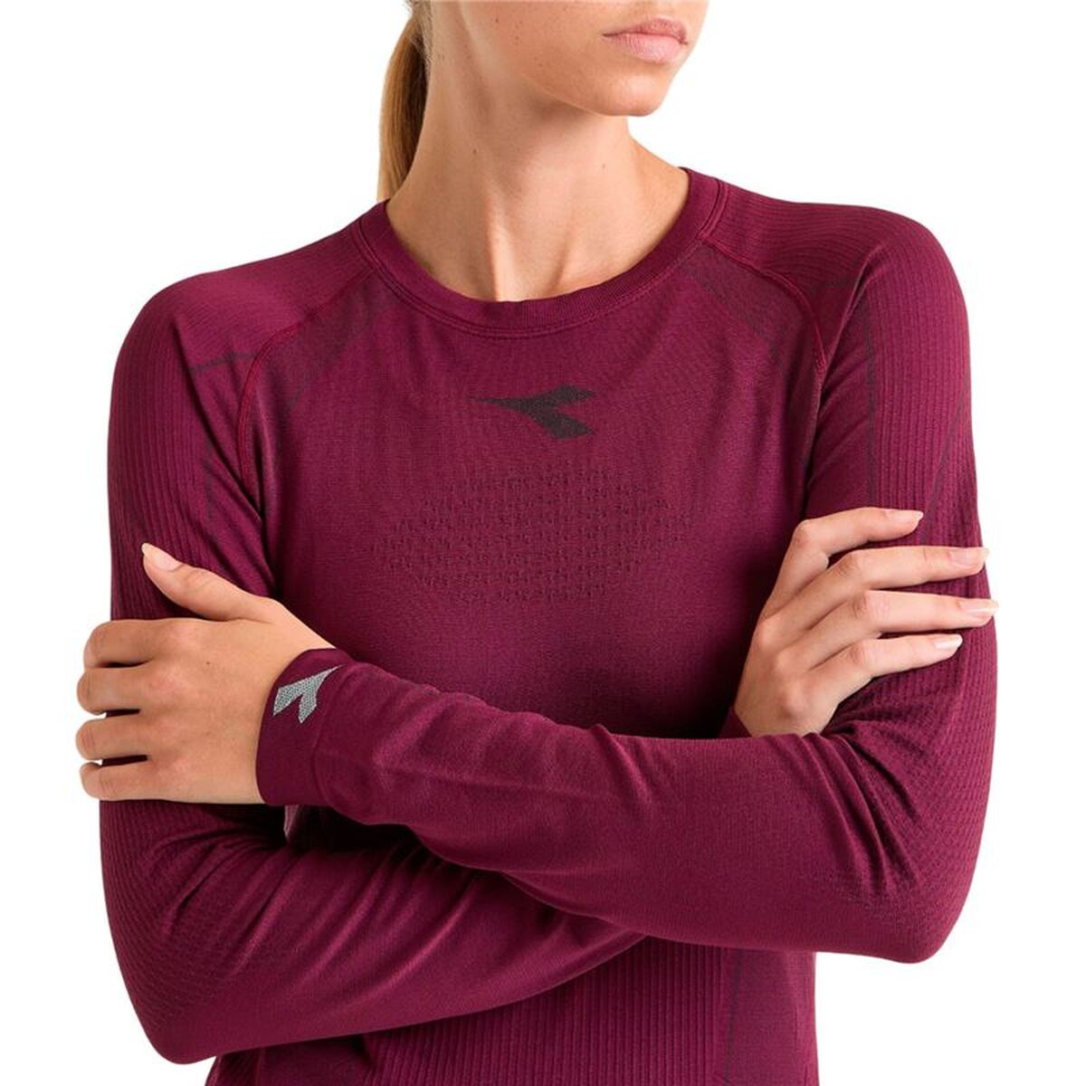 Women’s long sleeve T-shirt Diadora Stratozero Brown Running