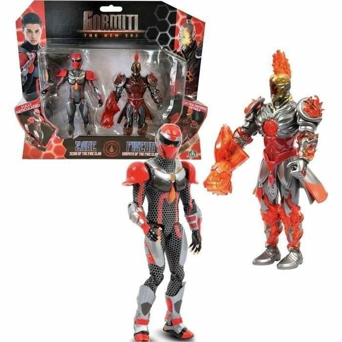 Playset Gormiti GORMITI – Scion and Gormiti associated Fire – Zane and Fireon 15 cm