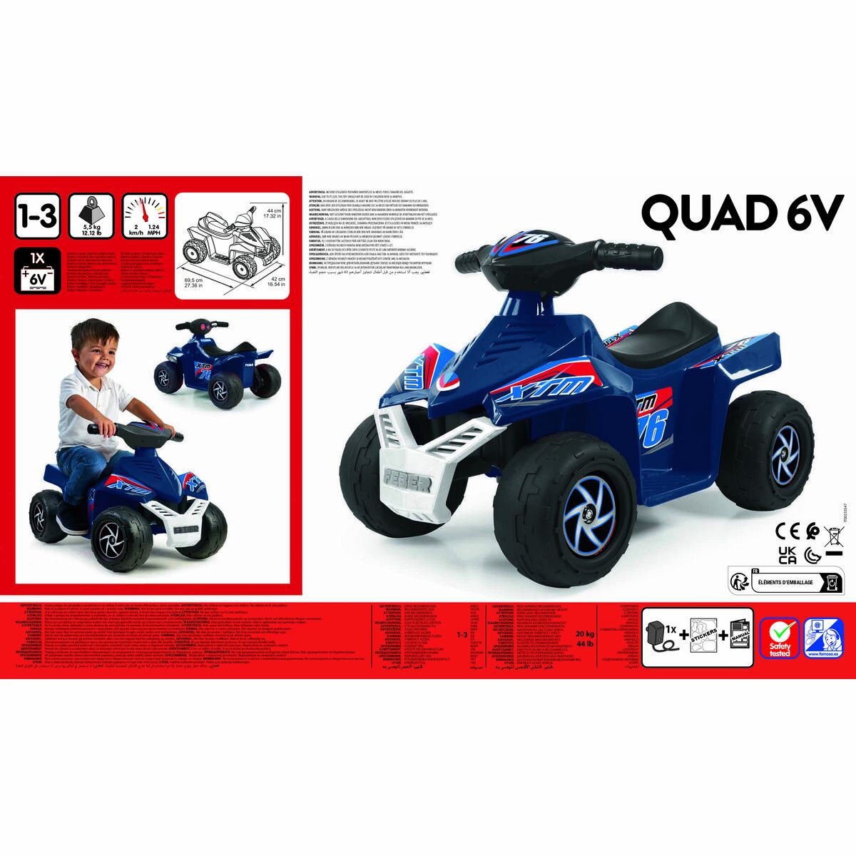 Electric Quad Feber Racy 67 x 41 x 45 cm