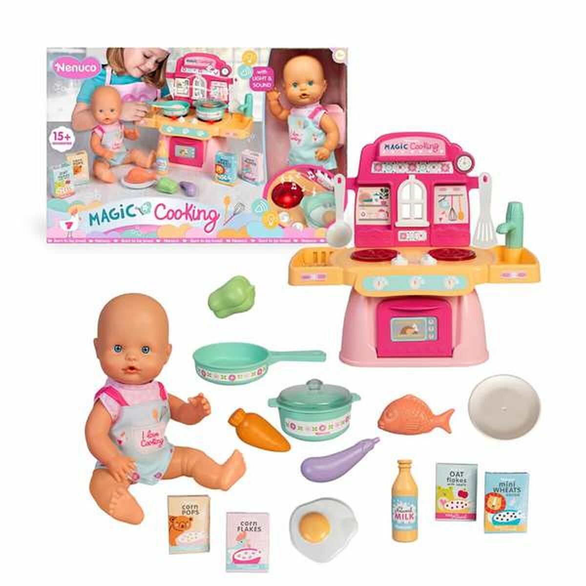 Baby doll Famosa Magic Cooking 30 cm Baby doll Famosa Magic Cooking 30 cm
