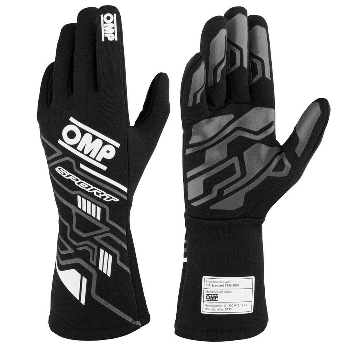 Men’s Driving Gloves OMP SPORT Black/White S