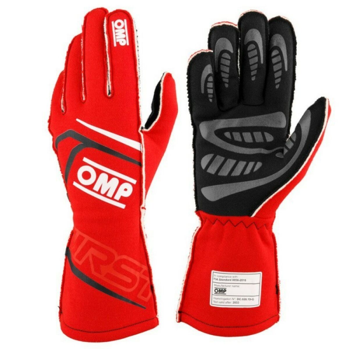 Karting Gloves OMP MY2025 Red FIA 8856-2018 Karting Gloves OMP MY2025 Red FIA 8856-2018