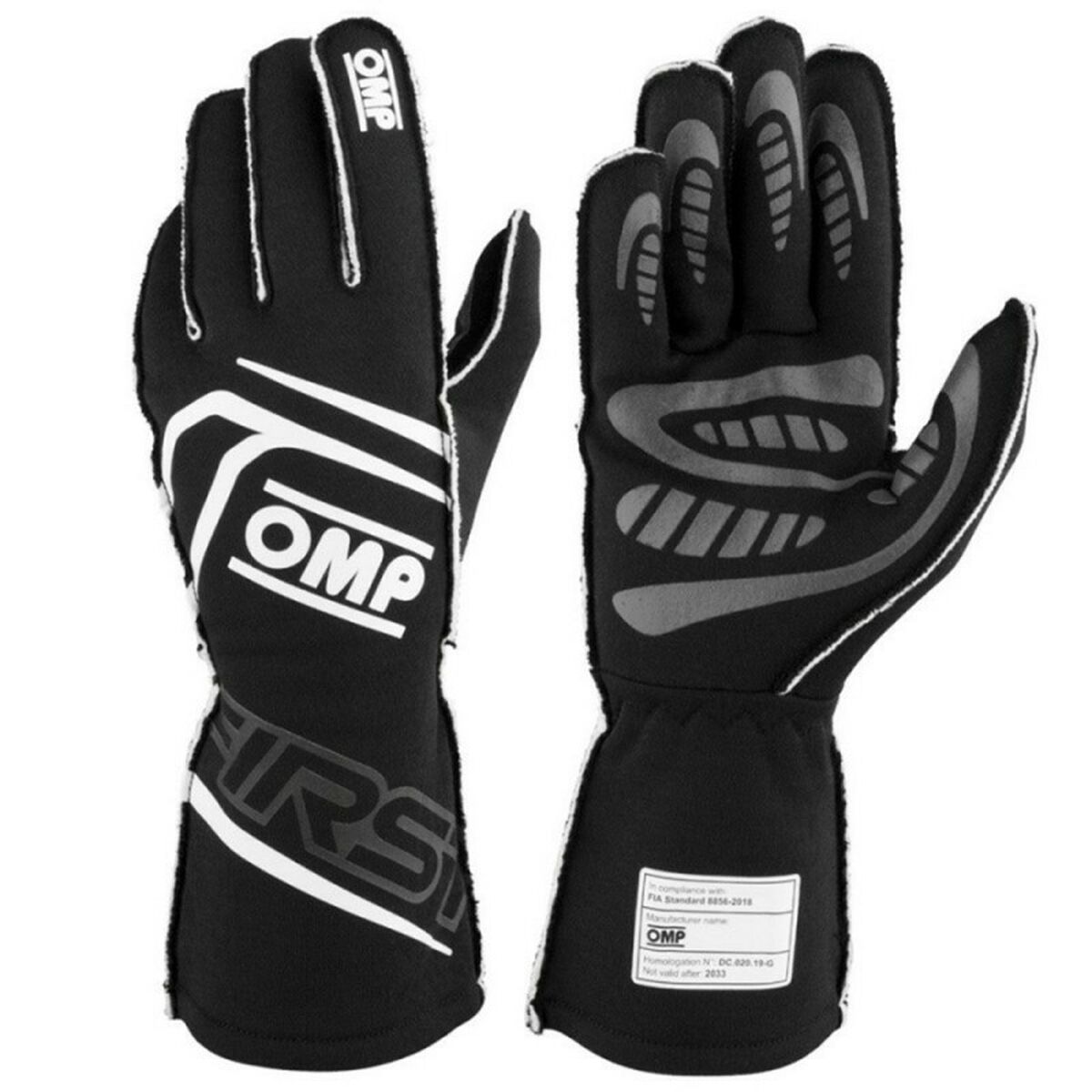 Karting Gloves OMP MY2025 Black FIA 8856-2018 Karting Gloves OMP MY2025 Black FIA 8856-2018