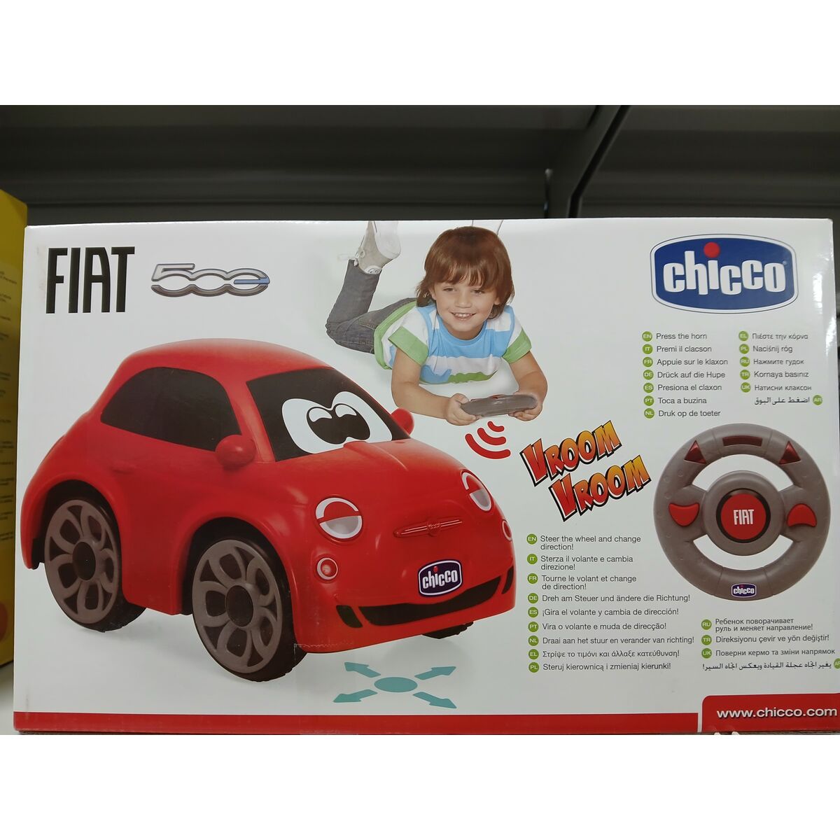 Remote-Controlled Car Chicco Fiat 500 Red 14 x 13,5 x 21 cm