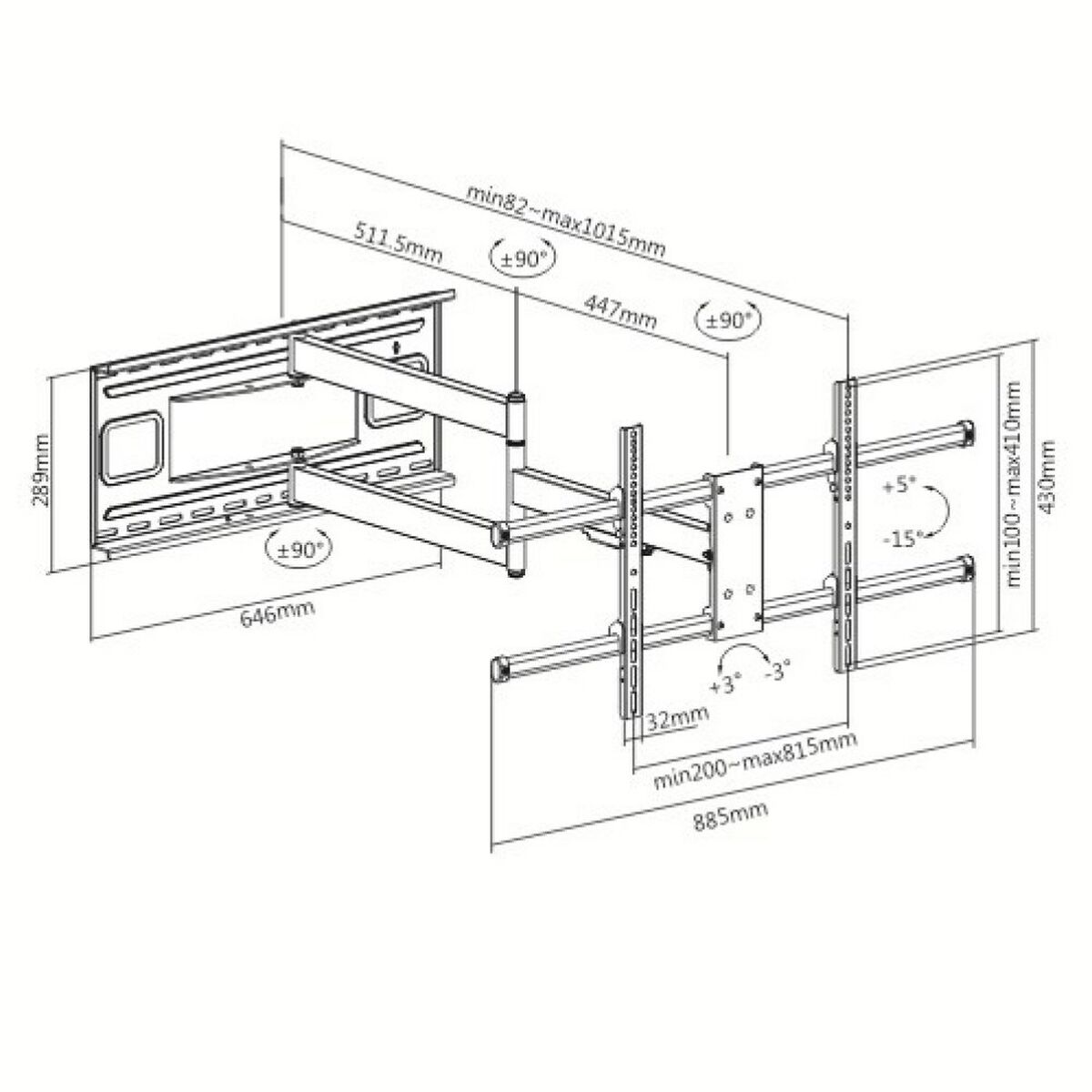 Wall Bracket Techly ICA-PLB 490 43″ 80″