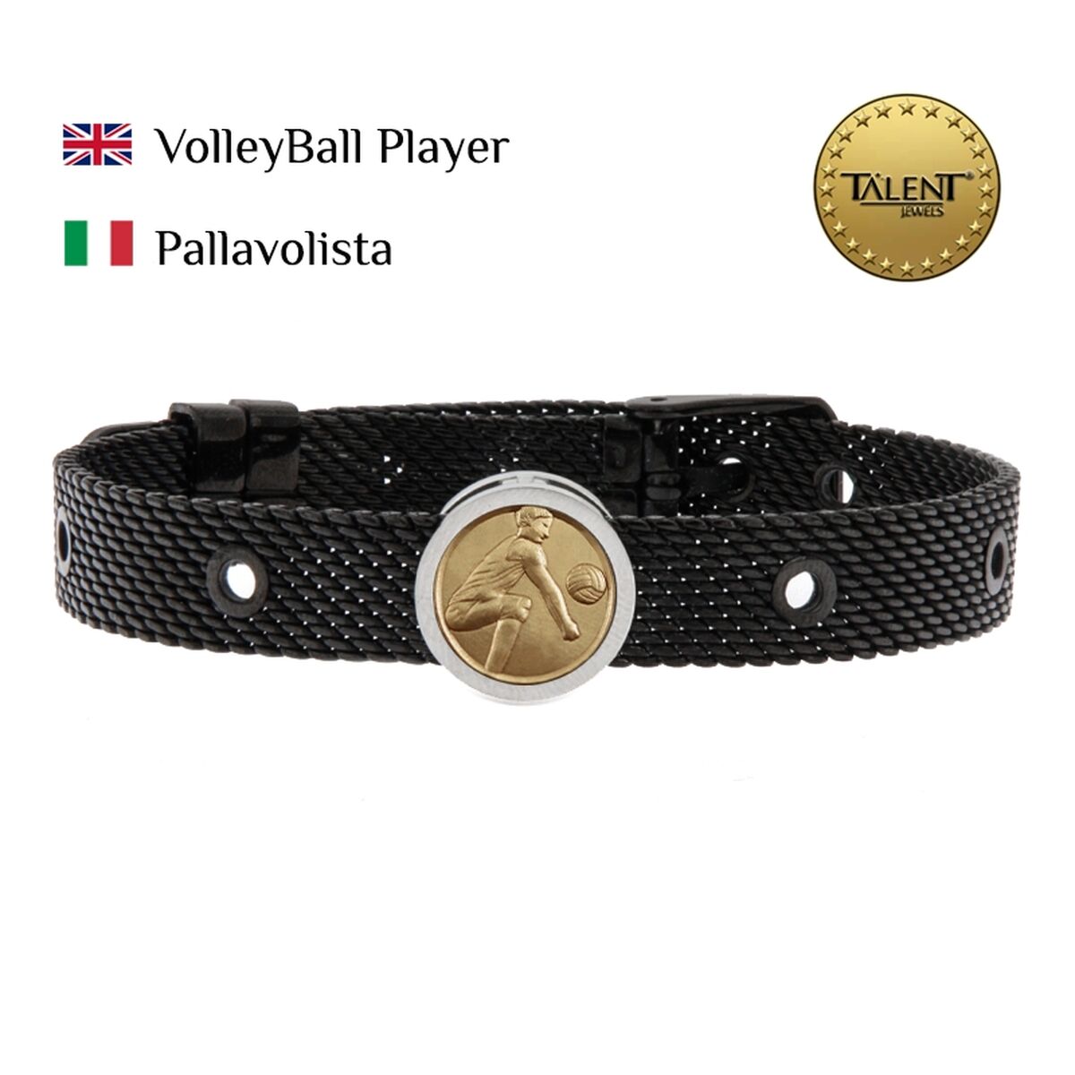 Unisex Bracelet VolleyBall Player Talent Jewels TJA-1-12-01-2-235 Black