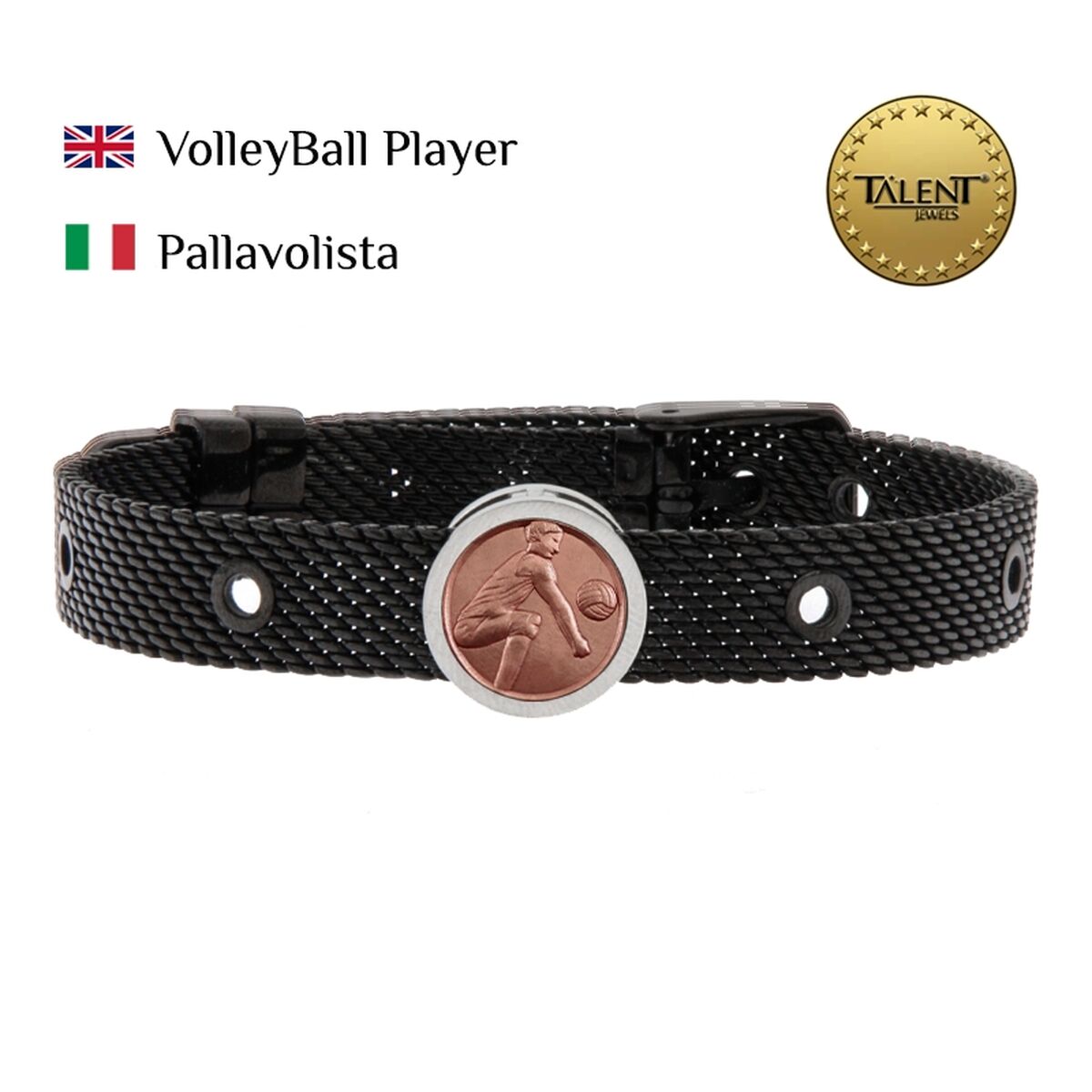Unisex Bracelet VolleyBall Player Talent Jewels TJA-1-12-02-2-235 Black
