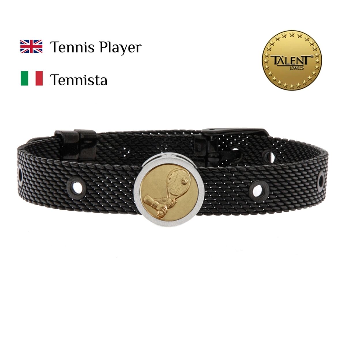 Unisex Bracelet Tennis Player Talent Jewels TJA-1-18-01-2-235 Black